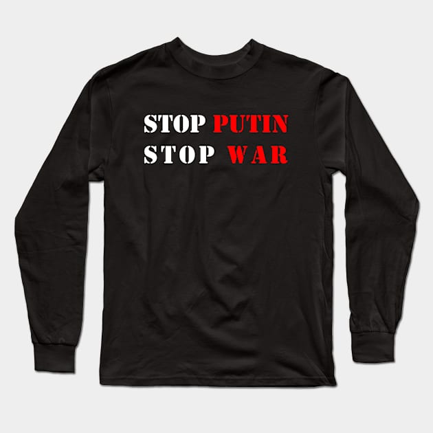 No War - Stop Putin Stop War Long Sleeve T-Shirt by StasLemon